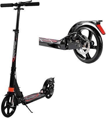 Foldable scooter Non -electric black Baby with disc brakes, two large wheels, front and rear shock absorption system, up to 80 kg.. Make every purchase count with DIAYTAR Nigeria — shop smart, shop fast.