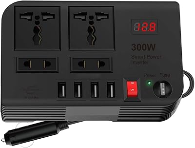 Skyparl 300 W car inverter, DC 12 V/24 V at 220 V AC with 4 USB ports, fast load with 2 universal sockets with LED display, Multifunction Multifunction.. DIAYTAR NIGERIA: Where every search yields affordable results delivered promptly to your door.