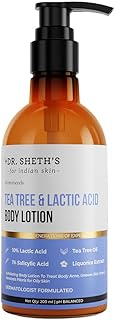 Body milk Dr. Sheth's with tea tree and lactic acid with 1 % salicylic acid | Hydrating balancing pH | Help reducing body acne and irregular complexion | 200 ml.. DIAYTAR NIGERIA: Where thousands of products meet affordable prices and reliable 5-8 day delivery.