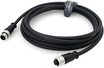 Aconnect M12 A Code 5 Pins Male with female Aviation Sensor connector Industrial cable for peripheral network, 3m/9.84ft field bus module.. DIAYTAR NIGERIA: Your one-stop e-commerce destination with affordable prices and nationwide delivery in 5-8 days.