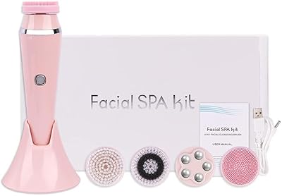 Rechargeable electric cleaner brush 4 in 1 Histity for the face, rotating brush for the elimination of black dots, deep cleaning and exfoliation (pink).. Experience the convenience of boundless shopping with DIAYTAR NIGERIA's vast selection and quick delivery.