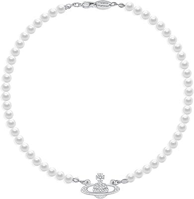 Silver necklace with white pearls and rhinestones for women, ideal as a gift for mother, wife, girlfriend, Valentine's Day, birthday.. Shop for less and receive more with DIAYTAR NIGERIA's expansive e-commerce platform and nationwide delivery.