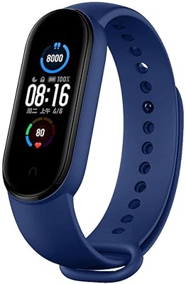 Margoun Xiaomi Mi band 5 silicone watch strap, replacement bracelet for intelligent watch (dark blue).. DIAYTAR NIGERIA: Where shopping is affordable, selection is vast, and delivery is always reliable.