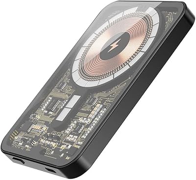 Transparent Magnetic Food Bank Corepod Lucid Bluebubble 5000 MAH (Portable charger for iPhone 14, Series 13, Wireless loading 15 W and USB C Port C PD 18 W, USB-C to USB-C (Cable included) ").. Everything you need is just a click away with DIAYTAR Nigeria — shop now and receive your order in days.