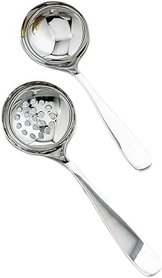 2 rooms in stainless steel: kitchen ladle, soup ladle, slot spoon, ladle with sauce, slot spoon and colander for hot pots, silver.. DIAYTAR NIGERIA transforms online retail with unbeatable prices and consistent delivery timeframes.