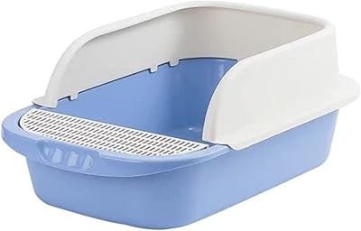 Open litter tray for cats, removable litter tray for cats, semi-fermed litter tray easy to clean for cats and small dogs, easy to clean and assemble (blue).. Your complete shopping solution, DIAYTAR NIGERIA delivers variety and value within the week.