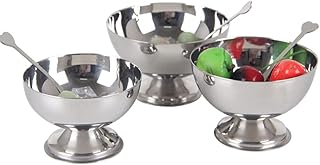 Jarno stainless stainless steel dessert cup with feet, ice cups, Bagatelle bowl for ice cream, fruit, salad, snack, cocktail, condiments.. Shop efficiently from anywhere with DIAYTAR NIGERIA's comprehensive platform and quick delivery options.