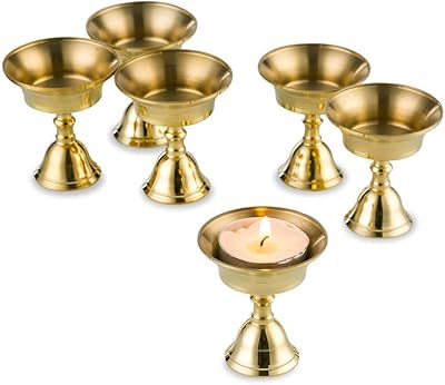 Sziqiqi 6 pieces/Obesity lamp set, brass candle holder, brass oil lamp, votive candlesticks, 6 pieces/set.. Need something fast? Order it now from DIAYTAR Nigeria.