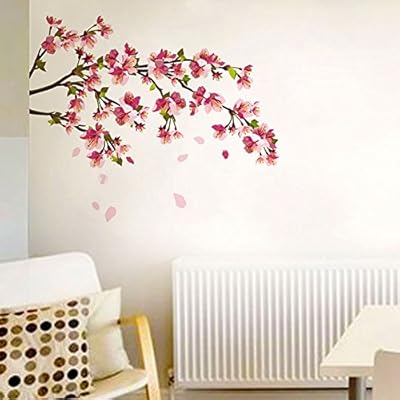 Sakura cherry -shaped wall sticker (PVC vinyl, 70 cm x 50 cm, multicolored).. DIAYTAR NIGERIA: Your affordable marketplace with reliable 5-8 day shipping across Nigeria.