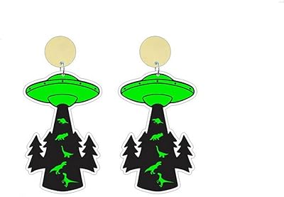 Acrylic earrings for women, extraterrestrial astronaut, rocket, spacecraft, UFO, T-Rex dinosaur, world map, moon, star, drop, jewelry.. DIAYTAR NIGERIA delivers more than products - we deliver affordable solutions within the week.