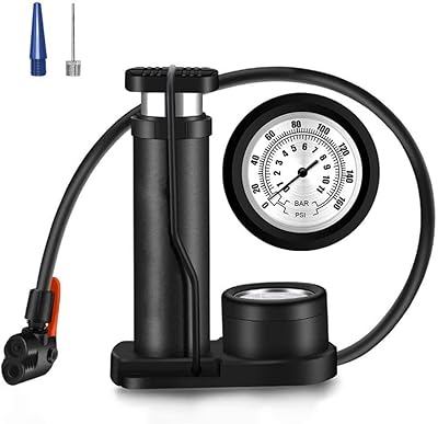Castowave Mini Portable bike pump with pressure gauge, air tire air pump with gas ball needle for all bikes, compatible with Presta and Schrader valves.. Big selection, small prices — shop now on DIAYTAR Nigeria.