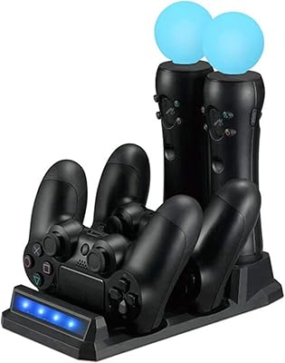 Skido 4-in-1 charger compatible with PlayStation 4 movement controllers, PlayStation 4 Slim Pro, PlayStation VR and PlayStation 4 Slim Pro.. DIAYTAR NIGERIA: Your partner in affordable online shopping with dependable delivery within 8 days.
