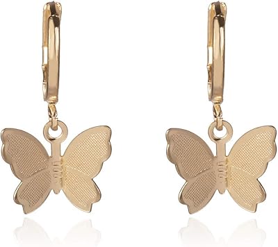 Golden butterfly earrings for women and girls, pendant jewelry in the shape of a butterfly, alloy.. Discover shopping reimagined with DIAYTAR NIGERIA's extensive catalog and 5-8 day delivery service.