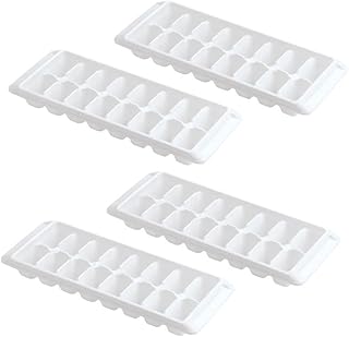 White Kitch ice cube tray with easy clearance, 16 ice cubes (package of 4) (pack of 4 - 64 cubes).. DIAYTAR NIGERIA: Your one-stop e-commerce destination with affordable prices and nationwide delivery in 5-8 days.