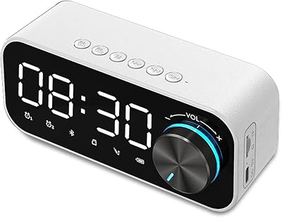 Stereo 360 degree hd stereo Bluetooth speaker with digital alarm clock, LED screen and night light, supports the cable to rechargeable USB for travel door (white).. DIAYTAR NIGERIA: Connecting Nigerians with their needs through our affordable and diverse marketplace.
