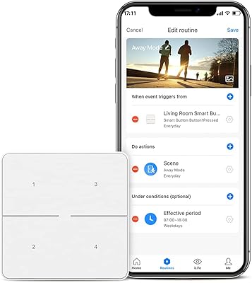 Intelligent Broadlink button, 3 -way control with home automation routine IFTTT and Alexa, remote control and wireless scene for smart house (smart button).. DIAYTAR NIGERIA: Connecting every Nigerian with quality products at prices everyone can afford.