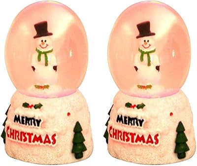 2 Santa Claus and snowman, sparkling snowball, glass ball, home decoration, children's Christmas gift, New Year (D).. DIAYTAR NIGERIA delivers happiness in 5-8 days with our affordable and diverse product range.