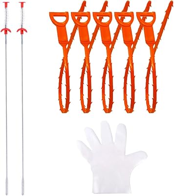 Package of 7 cleaning tools to unclog hair pipes (5 in plastic and 2 stainless steel), hair unblocking tool, drain tades, sewer-hairdryer tools, kitchen sinks, baths and bathroom sinks.. You shop, we deliver — quick and easy with DIAYTAR Nigeria.
