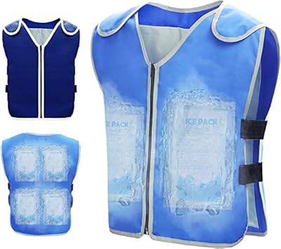 The White Shop Men Women Fresh Vest for hot weather, Reflective ice vest with 20 ice cream blocks, 6 bubble bags, refreshing clothes for hot weather with pockets, jacket ideal for working in heat/blue.. Shop with ease at DIAYTAR NIGERIA and enjoy our extensive product range delivered at affordable rates.