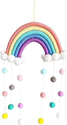 Arc-en-ciel colored wall decoration with removable pompom for children's bedrooms.. Experience the DIAYTAR difference with our vast product selection and delivery within 5-8 days.