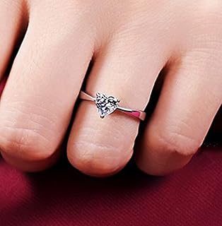 Sterling 925 Silver Silver Jewelry, Lonely Heart -shaped Solitary Engagement Ring with Simulated Diamond 1 Carat for Women.. DIAYTAR NIGERIA: Bringing the marketplace to every Nigerian with affordable prices and quick delivery.