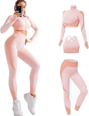 Verilis 3 -piece set of seamless training gymnastics for women, fitness sports clothes, running, yoga.. DIAYTAR NIGERIA makes quality accessible with low prices and reliable 5-8 day nationwide delivery.
