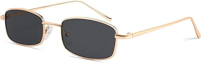 Visidi Classic Small rectangular sunglasses for women and men with square metal frame, B2295, 52 mm (2.05 inches) * 42 mm (1.65 inches).. Transform your shopping experience with DIAYTAR NIGERIA's vast product selection delivered at unbeatable prices.