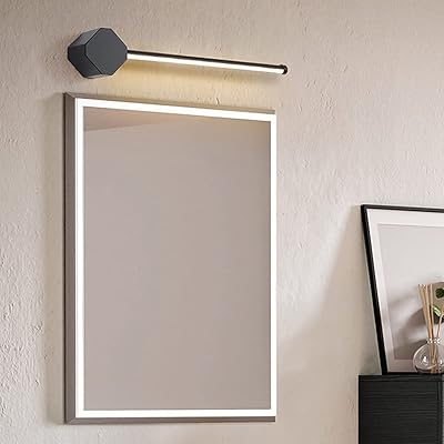 Simple and modern wall light, LED wall light for bathroom, waterproof bathroom mirror lamp, metal mirror front lamp for dressing table (black 60 cm LED 13 W).. Discover more ways to save — every day on DIAYTAR Nigeria.