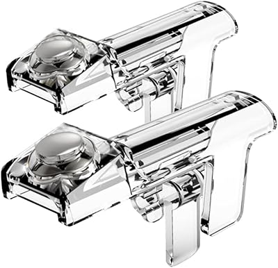 A pair of transparent game triggers for pubg fire and shoot 'em l1 r1 for Android and iPhone (silver) touch buttons (silver).. Your complete shopping solution, DIAYTAR NIGERIA offers extensive variety with budget-friendly delivery.