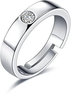 E. Wedding rings open for men in Sterling 925 silver silver, adjustable engagement rings for men with cubic zirconia, gift jewelry for men, metal, cubic zirconia.. DIAYTAR NIGERIA: Bridging the gap between consumers and quality products with affordable nationwide shipping.
