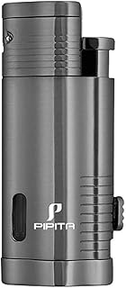 Cigarette lighter Pepita winding lighter Tri-jet with blue flame jet lighter Tri-jet cigarette in rechargeable metal with cigarette cut (without gas) (gray).. DIAYTAR NIGERIA stands as your affordable shopping ally with nationwide delivery in just 5-8 days.