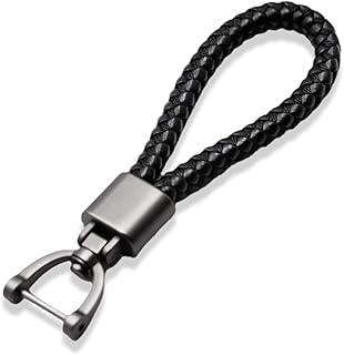 Universal car keychain in black leather with keychain in woven braided rope for men.. Shop from thousands of products at DIAYTAR NIGERIA and enjoy budget-friendly nationwide delivery.