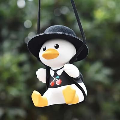 Super cute car decoration accessories Duck pivoting car mirror car mirror car mirror decoration for women men men interior mirror decoration accessories (cherry).. DIAYTAR NIGERIA promises affordability and variety with every purchase, delivered in 5-8 days.
