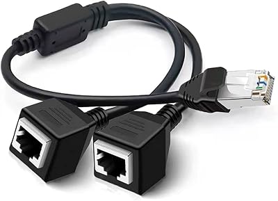 Ethernet RJ45 Ethernet distributor cable, 1 male Ethernet connector adapter to 2 female lan ports, y ribbon cable for cat 5, cat 6 and cat 7.. DIAYTAR NIGERIA: Where shopping dreams become reality with affordable prices and prompt shipping.