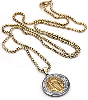 Saint Benoît pendant necklace in 18 -carat stainless stainless steel platinum platinum for events.. Join the movement — fast, affordable shopping only at DIAYTAR Nigeria.