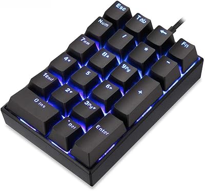 Motospeed digital keyboard, USB wired digital mechanical keyboard 21 Blue backlight keys, Ottemu blue switch for laptop/cashier/stock/scholarship.. No stress, just speed — DIAYTAR Nigeria ships in days.
