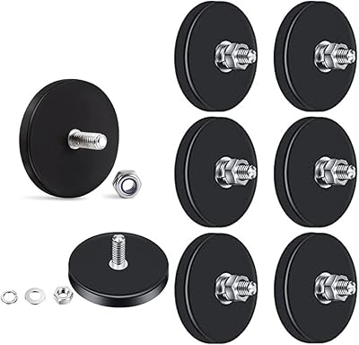 Néodymium rubber mounting magnet, black galvanized magnet surface black, M6 threaded magnet for camera tools (6 pieces).. Shop the smart way with DIAYTAR NIGERIA's extensive selection and budget-friendly nationwide delivery.