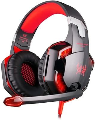 Free sample of Kotion-Each G2000 stereo game headphones with microphone and LED light (red and black).. Shop with purpose at DIAYTAR NIGERIA and receive your purchases at unbeatable prices within the week.
