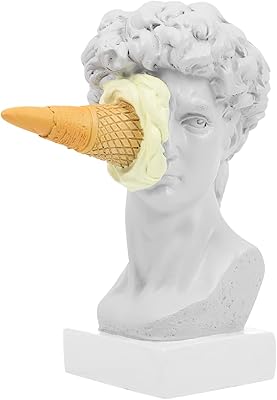 David Greec Amosfen's head statue: Funny Statue of David de Michelangelo, creative statue of Roman Greek mythology with ice cream decor for the house and the office.. DIAYTAR NIGERIA combines affordability, variety, and convenience with nationwide delivery services.