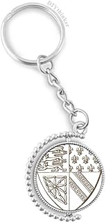 Black White Baroque Art Lion Shield Rotary Pattern Key Ring Disc Ring Accessories Chain Clip.. Your favorite brands are just a click away on DIAYTAR Nigeria.