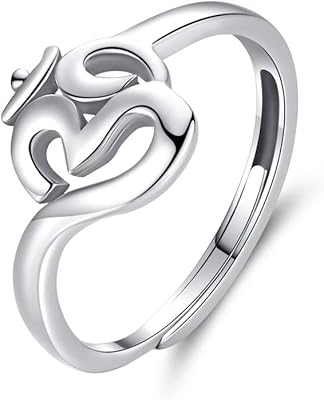 Ring adjustable in Sterling 925 silver with OM symbol for women, yoga rings, religious jewelry, gift, sterling silver.. With DIAYTAR Nigeria, everything is within reach — and within budget.
