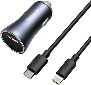Double Batteus Golden Contactor Pro 40 W car charger, Type-C USB adapter, PD 3.0 QC 4.0, quick loading of the phone (dark gray).. From essentials to electronics, DIAYTAR Nigeria ships your order in no time.