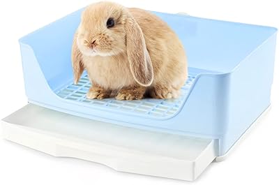 Litière tray for Lapin Baffect, plastic toilet box with removable tray, corner litter cage for guinea pig for small animals and adults (blue).. Experience the joy of discovery with DIAYTAR NIGERIA's vast catalog and nationwide affordable delivery.