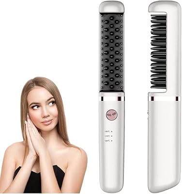 USB wireless hair straightening brush, portable straightening comb, 3 temperature settings, straightened humid and dry curly hair for men and women, ready to travel.. Experience shopping satisfaction with DIAYTAR NIGERIA's vast selection and budget-friendly delivery options.
