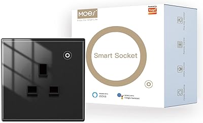 Intelligent wall socket WiFi Moise Tuya with glass panel for energy surveillance, remote control with Smart Life application, Lighting mode and adjustable voice control for Alexa and Google Home, Black.. Explore fashion, tech, home goods, and more on DIAYTAR Nigeria — always affordable, always fast.