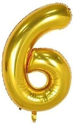 Balloon number 6 Size 40 inches Golden gold color for occasions.. DIAYTAR NIGERIA connects you with endless possibilities through our affordable e-commerce platform.
