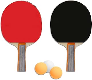 Professional table tennis rackets Amater with rubber coating, interior and exterior travel game, set comprising 2 snowshoes of 03 balls table tennis.. Shop smart with DIAYTAR NIGERIA, offering a vast product range delivered to your doorstep within a week.