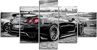 GTR 5 -room car poster on canvas, sports car design for men, office, bedroom, living room, boys' gift (without setting).. DIAYTAR NIGERIA combines extensive product options with budget-friendly prices, delivered in 5-8 days.