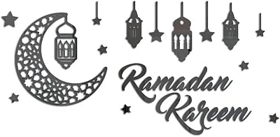 Wall stickers with Ramadan Kareem pattern for interior decoration Eid al-Adha moon et stars.. Experience the joy of convenient shopping with DIAYTAR NIGERIA's vast selection and quick delivery service.