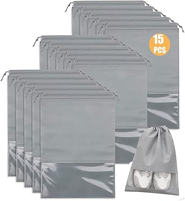 15 Pieces Large Storage Bags of Travel Shoe Waterproof Shoe Bag For Sports Room Voyage Bag Organizing Shoe In Portable Non -Woven Fabric With Tightening Cord For Men Women (Gray - 15 Pieces L).. Transform how you shop with DIAYTAR NIGERIA's vast selection and budget-friendly delivery options.